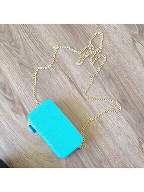 Trish McEvoy Teal Chain Strap Purse